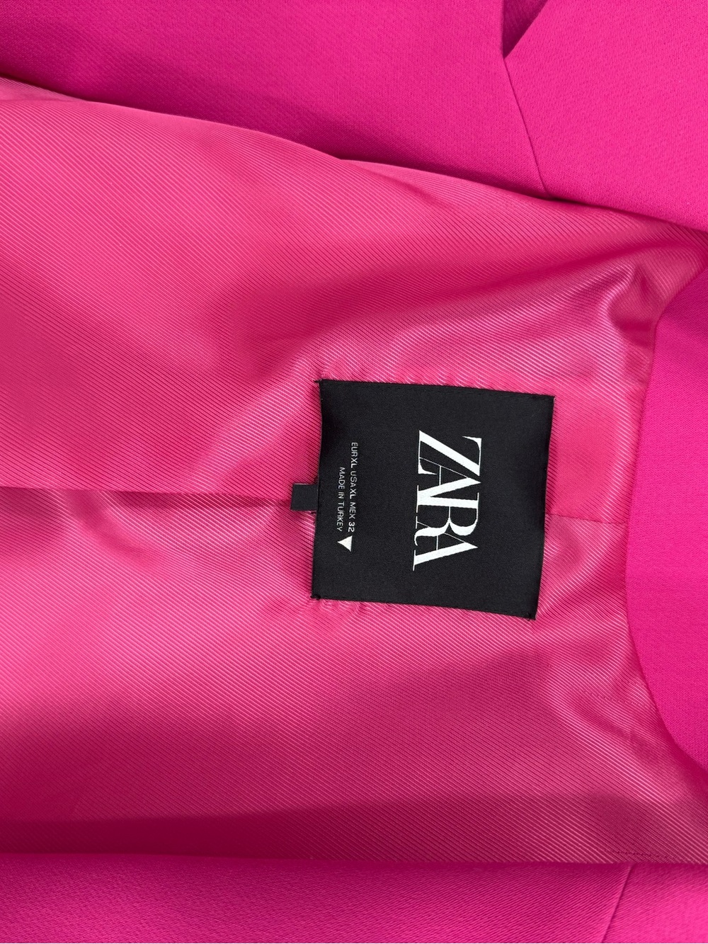 💕Zara Hot Pink Cropped Lined Blazer XL Super Cute & Flattering Like New!💕 - Picture 6 of 9